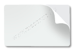 Fargo Fedlapmatrica CR-79, 84x52mm öntapadós plasztik kártya PVC Mylar hordozóval, 10mil, Ultracard